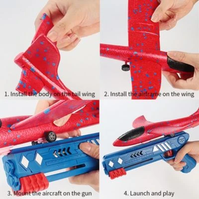 Vicabo Flugzeug Spielzeug Wurfgleiter Styroporflieger Katapult Pistole Launcher Gartenspielzeug Für Kinder 5 Vicabo Flugzeug Spielzeug Wurfgleiter Styroporflieger Katapult Pistole Launcher Gartenspielzeug Für Kinder – Bild 5
