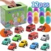 Vicabo 12 Ostereier + 12 Spielzeugautos Set Für Kinder Jungen Und Mädchen Spielzeugautos Für Kinder