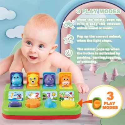 Vicabo Babyspielzeug Pop Up Tiere Motorikspielzeug Mit Tasten Zum Drücken Soundspielzeug Für Kinder 3 Vicabo Babyspielzeug Pop Up Tiere Motorikspielzeug Mit Tasten Zum Drücken Soundspielzeug Für Kinder – Bild 3