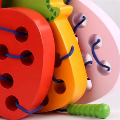 Vicabo Holzspielzeug Wurm Und Früchte Fädelspiel Motorikspielzeug Für Kinder 4 Vicabo Holzspielzeug Wurm Und Früchte Fädelspiel Motorikspielzeug Für Kinder – Bild 4