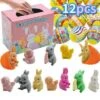 Vicabo 12 Ostereier + 12 Tier Spielzeug Set Kaninchen Und Küken Für Kinder Jungen Und Mädchen Actionfiguren Für Kinder